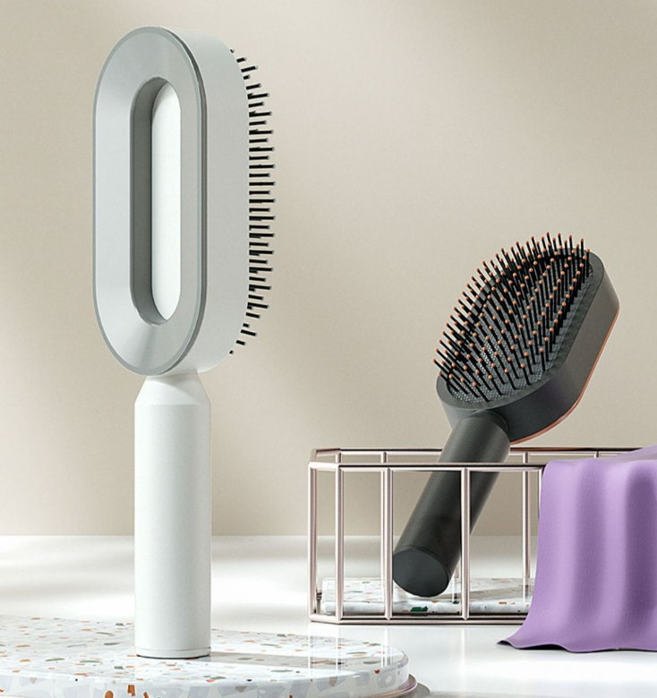 Self Cleaning Hair Brush For Women One-key Cleaning Hair Loss Airbag Massage Scalp Comb Anti-Static Hairbrush